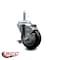 Service Caster 3.5'' Black Poly Wheel Swivel 7/16'' Grip Ring Stem Caster with Brake SCC-GR20S3514-PPUB-BLK-TLB-716138 - alternate 3